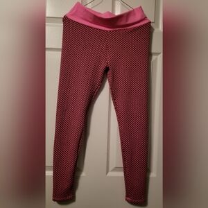 Amazon Essentials Women Pink And Black Patterned Leggings